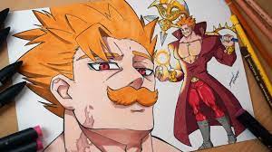 The amazing cinematic anime game, the seven deadly sins: Drawing Escanor And Ban Fusion The Seven Deadly Sins Youtube