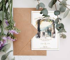 Watercolor Lake Como Wedding Invite, Italian Wedding Invitation, Italy Save  the Date, Destination Wedding Invite, Italian Villa Invite - Etsy