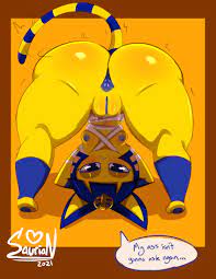 2021 absurd res animal crossing ankha anthro anus ass ass up big  butt breasts dialogue domestic cat english text felid feline felis female  fur furry furry only genitals hi