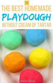 Easiest Playdough Without Cream Of Tartar 3 Simple Ingredients Best Playdough Recipe Playdough Recipe Playdough