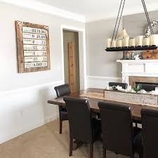 The second (bottom) horizontal board from my board and batten just so happened to be *about* chair rail height. Pin By Felicia Wong On Modern Farmhouse Home Home Decor Room Farm House Dining Room