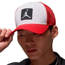 Jordan Brand White/Red Trucker Rise Adjustable Hat