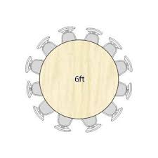 6ft Round Table Seats 10 12 Table Table Sizes Mirror Table