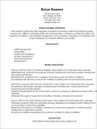 construction site supervisor resume