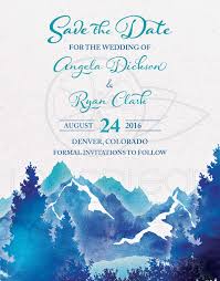 Destination weddings offer romantic settings with stunning backdrops for one of the most significant days of your lives. Navy And Blue Watercolor Mountains And Evergreens Destination Wedding Save The Date Invitation Luggage Tag Save The Date Invitations Announcements Paper Party Supplies Delage Com Br