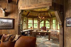 Look of real wood with a contemporary design. Highcroft Hunting Barn Rustic Home Office Minneapolis By Murphy Co Design Houzz