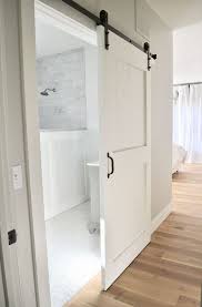 They take up no space and the black hardware stands out and gives the room a nice transitional touch. Doordodoor Master Bathroom Barn Door