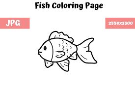 Cute gift for boys, girls, men and women. Coloring Book Page For Kids Fish Graphic By Mybeautifulfiles Creative Fabrica