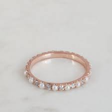 Diamonds And Pearls Alternating Eternity Gold Ring Etsy Diamond Wedding Bands Eternity Ring Pearl Wedding Bands
