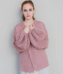 Intermediate Level Knit Kit For Soft Lines Cardigan Made From Kid Mohair And Silk With Bell Shaped Sleeves Knit Fashion Diy Cardigan Knit Cardigan Pattern