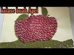 Sketsa gambar apel untuk kolase. Cara Mudah Membuat Buah Apel Biji Bijian Kolase Bahan Alam Youtube