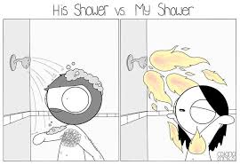 His Shower Vs My Shower Relationship Comics Relationship Cartoons Funny Cartoons