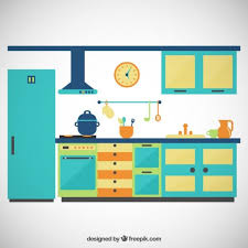 Colored Kitchen Kitchen Cabinets Vector Kitchen Background Paper Furniture