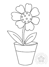 Single Flower In Vase Coloring Page Flowers Templates