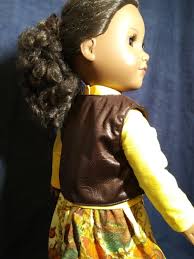 Thanksgiving Doll Clothes Outfit Fits American Girl & Other 18 in Dolls.  Leather Look Vest (jacket), Turkey Skirt Blouse W Optional Footwear