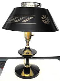 Black And Gold Table Lamp Shade Colonial Toleware Black Gold Metal Table Lamp Shade By Ricksdepot 79 99 Gold Metal Table Table Lamp Shades Metal Lamp Shade