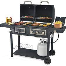 Outdoor Charcoal Bbq Propane Backyard Grill Dual Gas Burner Yard Camping Cooking Branded Cleaning Bbq Grill Backyard Grilling Gas And Charcoal Grill