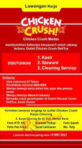 Medan berpengalaman dibidang yang sama (pernah bekerja di area gudang jadi nilai tambah). Lowongan Kerja Tamatan Sma Smk Sederajat Untuk Posisi Kasir Steward Cleaning Service Di Chicken Crush Medan Mei 2021