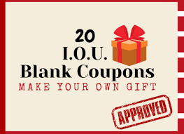 Use gifts.com promo code to save now. I O U Blank Coupons Make Your Own Gift 20 Diy Iou Blank Gift Coupons For Any Occasion Perfect For Couples Friends Family Great Gift Idea For Marriage Honeymoon Or Any