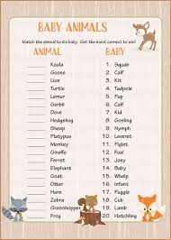47 free printable baby shower games | tagged: Baby Animals Match Baby Shower Game Forest Animals Woodland Baby Shower Theme Celebrate Life Crafts