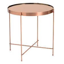 Trinity Modern Copper Side Table By Euro Style Copper Side Table Glass Side Tables Metal Side Table