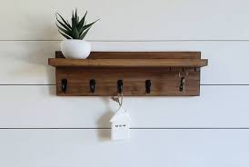 Modern Key Hanger For Wall Key Holder For Wall With Shelf Etsy In 2021 Wall Shelf With Hooks Key Hanger For Wall Shelf Hooks