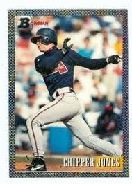 2021 topps tier one baseball autographs Chipper Jones Baseball Card Atlanta Braves 1993 Topps Bowman 347 Rookie Card