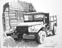 In drawing from this book, copy the last diagram, or finished picture, of the particular series. May Creek Truck Ink Drawing Finished Drawings Ink Drawing Pen Art