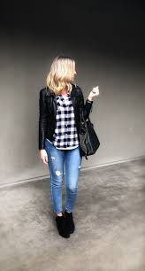 Black And White Flannel Outfit Women Black And White Flannel Outfit Blackandwhiteflannel Leatherjacket Instylewithliss Flannel Outfits Black And White Flannel Online Shopping Clothes Women