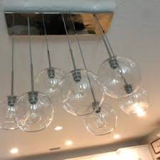 Sculptural Glass Globe 7 Light Chandelier Mixed West Elm Chandelier Lighting Chandelier Glass Globe