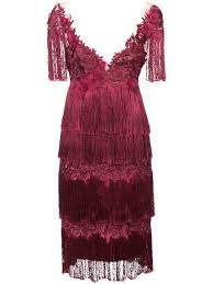 Marchesa Notte Embroidered And Fringed Dress Farfetch Marchesa Fashion Best Designer Dresses Marchesa