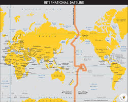 By convention, the right hand side of a map is east. International Date Line Map Date Line Map Day Line Map