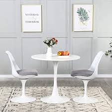 Sure to match with any style décor, this is the. Buy Round Dining Table 32 Mid Century Modern Tulip Coffee Table With Mdf Round Top And Pedestal Base For 2 Or 4 Person End Table Leisure Table Kitchen Table Office Table For Small Space In