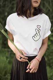 T Shirt Cotton T Shirt Korean Style Bts K Pop Heart Sign Cotton White T Shirt Printed T Shir Korean Fashion Trends Korean Fashion Fashion