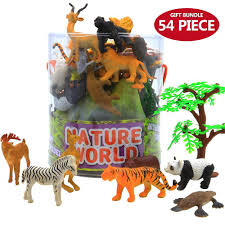 Amazon Com Animals Figure 54 Piece Mini Jungle Animals Toys Set With Gift Box Zoo World Realistic Wild Animal Le Farm Animal Toys Animal Learning Animals Wild