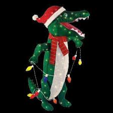 36 In Pre Lit Tinsel Alligator Outdoor Christmas Decorations Christmas Yard Decorations Outdoor Christmas Decorations Yard