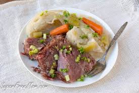 Rinse the corned beef brisket and place over vegetables. Keto Corned Beef And Cabbage Instant Pot Or Slow Cooker