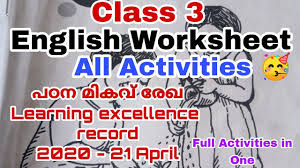 Cbse class 3 english worksheet for students has been used by teachers & students to develop logical, lingual, analytical, and. Class 3 à´ªà´ à´¨ à´® à´•à´µ à´° à´– Learning Excellence Record English Worksheet New Full Activities Padanamikav Xanh En