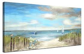 Opens in a new tab. Beach Themed Wall Art Canvas Artwork Decor For Bedroom Living Room Home Office Decoration Seascape Picture With Frames Buy Online In Sweden At Sweden Desertcart Com Productid 97256982
