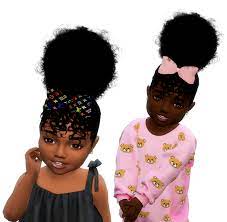 Butterfly Puffs Child And Toddler Sims Hair Toddler Hair Sims 4 Sims 4 Curly Hair