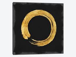 Love it when all you pretty mama's share all your pretty rooms with us! Gold Zen Circle On Black I Canvas Art By Ellie Roberts Icanvas