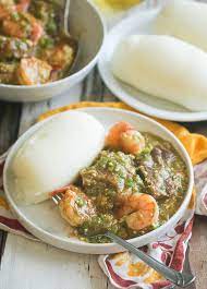 Okro Soup With Corn Fufu African Cooking African Food Nigerian Food
