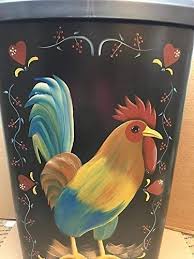 Discover your stainless steel and nonstick cookware sets with wards buy now, pay later affordable credit plan&#33; Primitive Country Decor Hand Painted Farmhouse Folk Art Rooster Kitchen Trash Waste Can 13 2 Gallon Buy Online In Bahamas At Bahamas Desertcart Com Productid 44608417