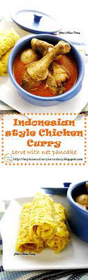 Kari Ayam Dengan Roti Jala Indonesian Style Chicken Curry Serve With Net Pancake Recipes Entree Recipes International Recipes