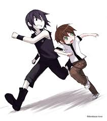 Safebooru 2boys Bags Under Eyes Bare Shoulders Ben 10 Benjamin Kirby Tennyson Black Eyes Black Hair Brown Hair Demitasse Lover Gre Ben 10 Comics Ben 10 Anime