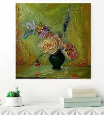 #flowers #flower pot #illustration #digital art #colorful #art #artists on tumblr. Buy Original Handmade Flower Pot Oil Painting On Canvas By Gallery99 Online Still Life Paintings Original Paintings Home Decor Pepperfry Product