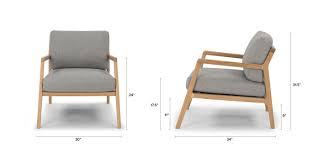 Denman Vapor Gray Chair Scandinavian Chairs Fabric Lounge Chair Grey Chair