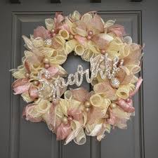 Rose Gold Deco Mesh Wreath Rose Gold Christmas Decorations Deco Mesh Wreaths Diy Rose Gold Christmas