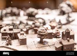 Lisbon, Portugal - 12/26/18: Miniature chocolate town city model, with  houses, trees pavement and arches made of pure chocolate sprinkled with  sugar Stock Photo - Alamy