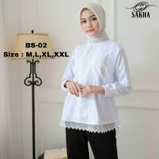 Bingung dengan model blouse yang itu itu aja.? Baju Atasan Putih Wanita Kerja Fashion Muslim Blouse Putih Wanita Kerja Terlaris Bs 02 Shopee Indonesia